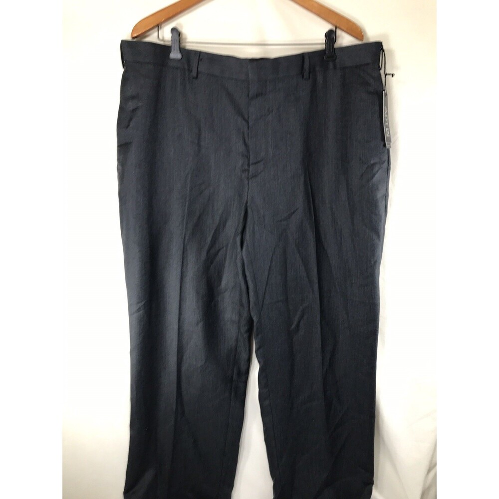 NWT Apt.9 dress Pants men 40x32 Flat front zip closure stripe grey